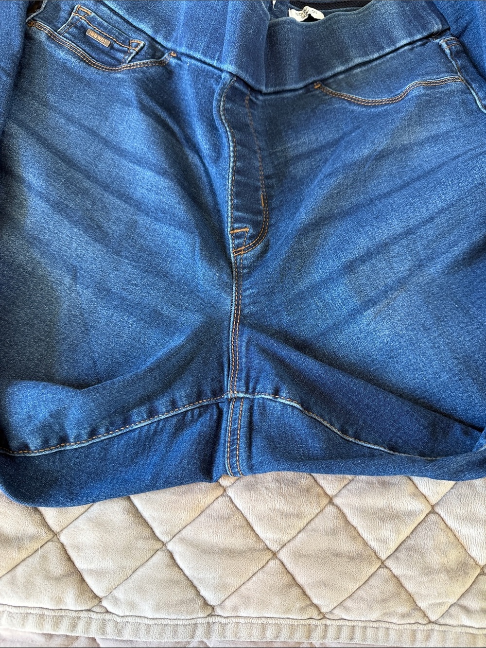 Nine West Dark Heidi pull on Blue Stretch Skinny Jeggings size 14 - Picture 4 of 4